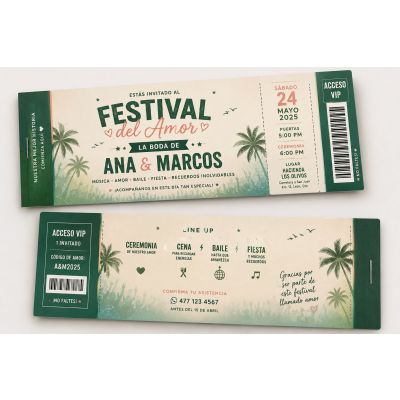 Invitaciones de Boda tipo Festival