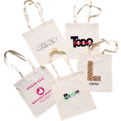 Bolsas de algodón 140g personalizadas pequeñas cantidades