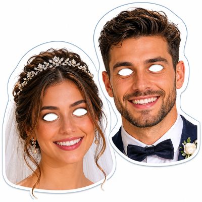 Caretas de Cartón para Bodas Personalizadas