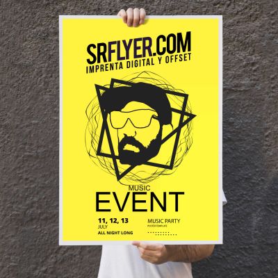 carteles color amarillo neon
