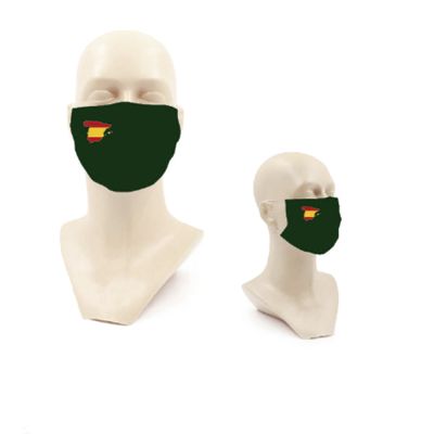Mascarillas Verdes con Bandera de España
