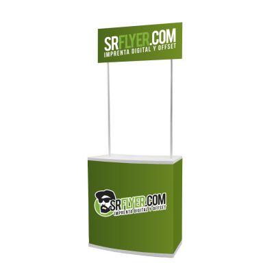 mostradores publicitarios con cartel