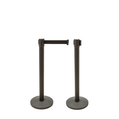 Poste Separador con Cinta Extensible Negro Pack 2 unidades