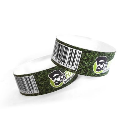 Pulseras Tyvek con códigos de barras