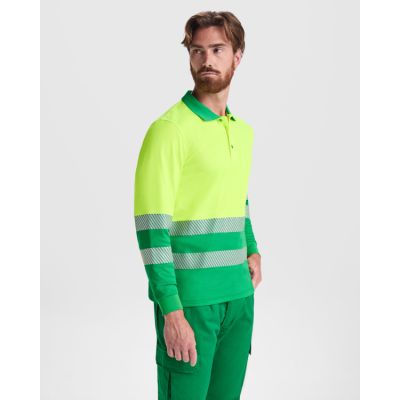 Polo de alta visibilidad Roly Atrio L/S manga larga personalizado