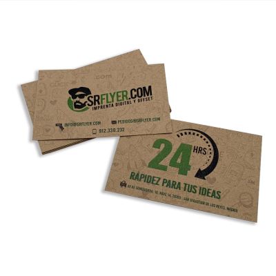 tarjetas visita papel kraft