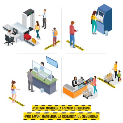Vinilos de distancia de seguridad para suelos 