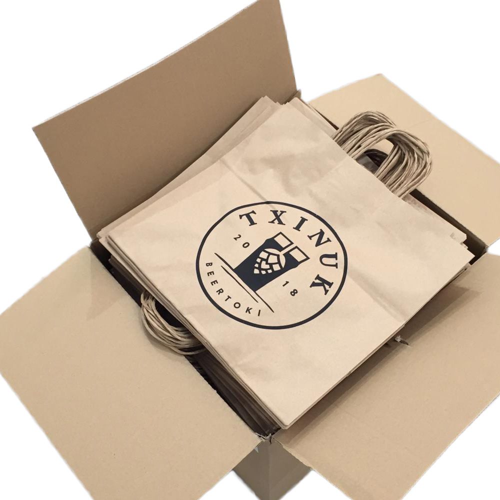 fin de semana estante Lingüística Bolsas de papel personalizadas ▷ Bolsas take away impresas