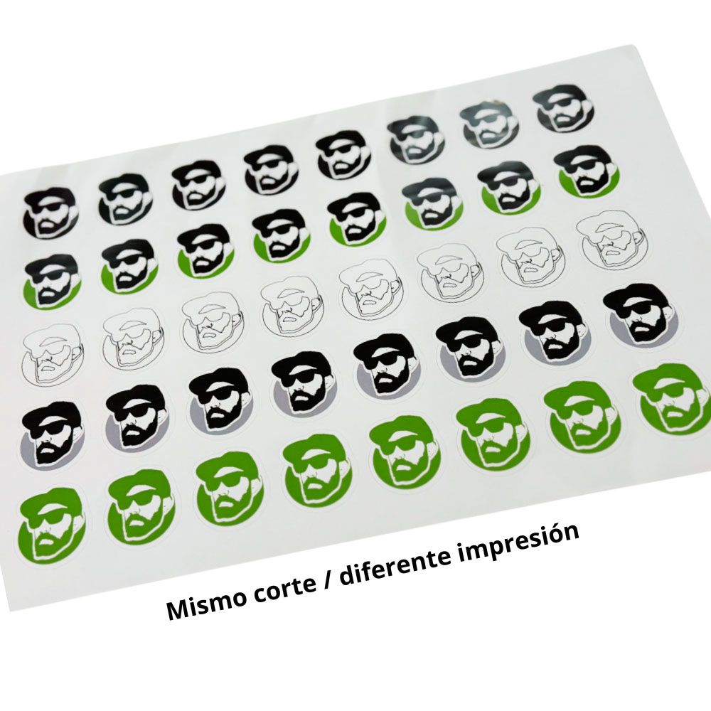 hojas de pegatinas mismo corte diferente impresión