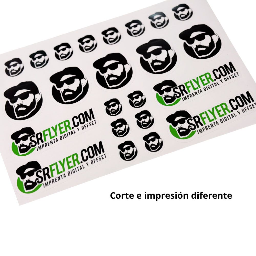 pegatinas diferente impresión diferente corte