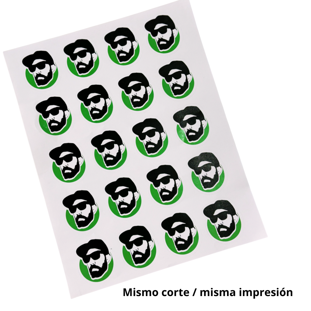 Hojas de pegatinas mismo diseño mismo corte 