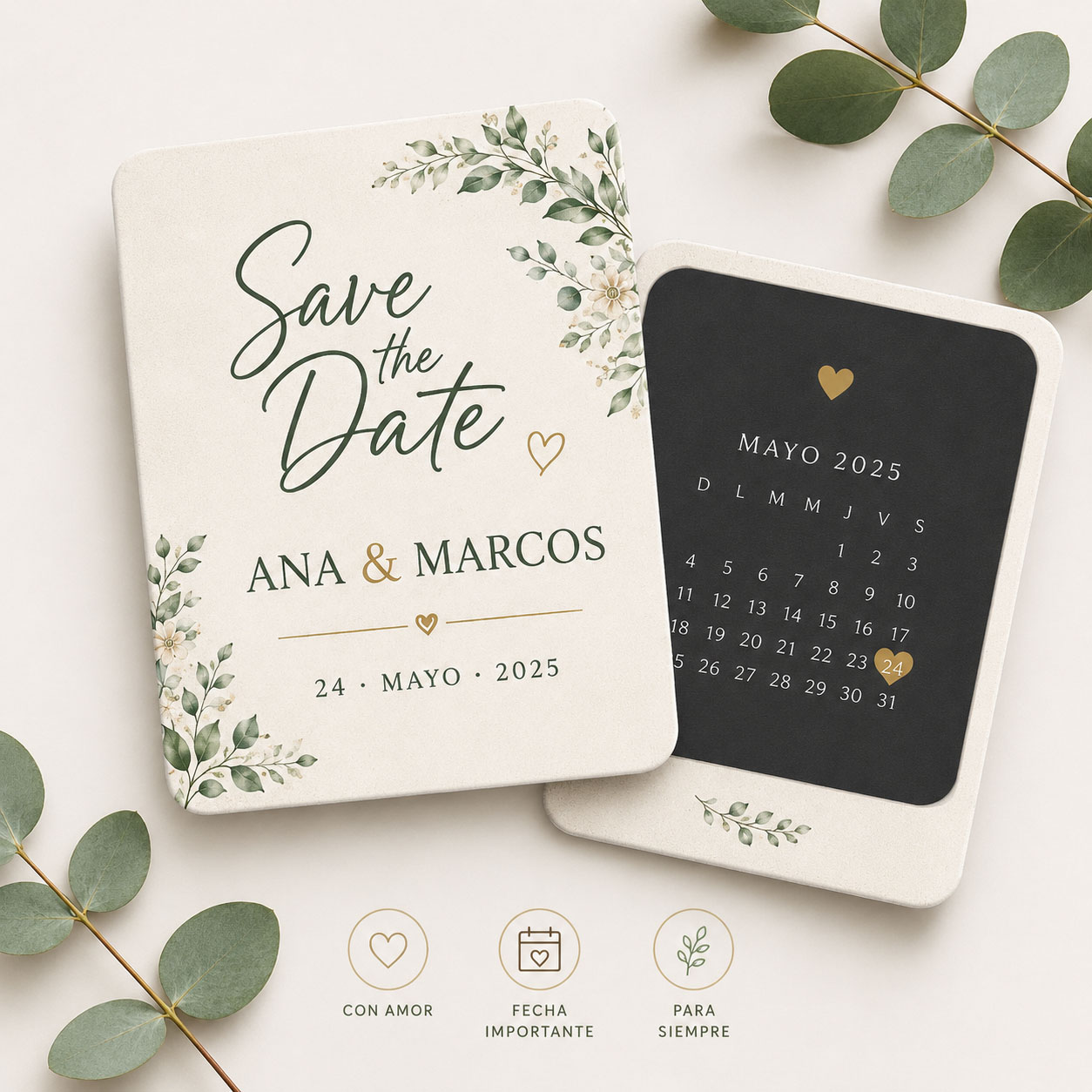 Imanes Save the Date para Bodas