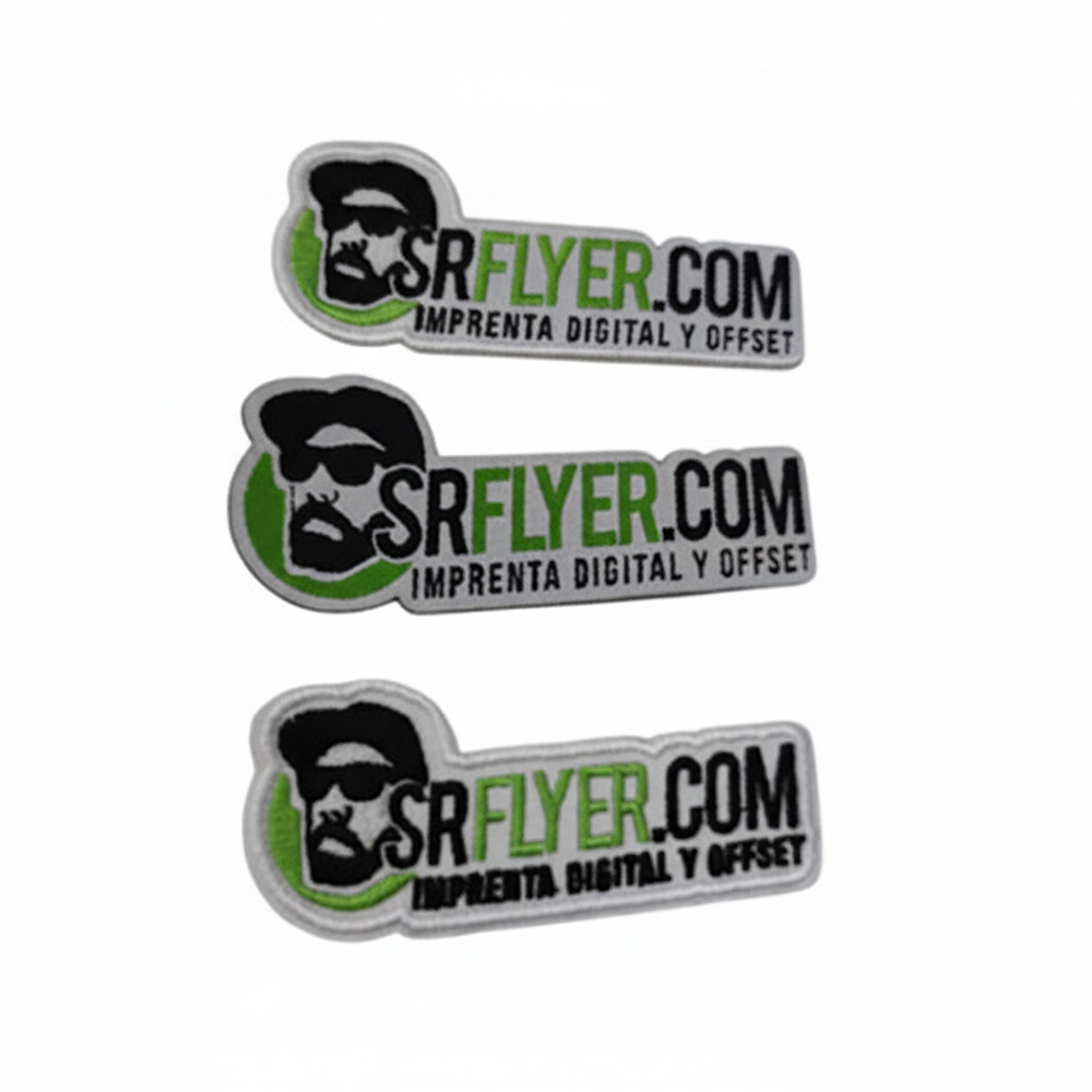 Parches bordados personalizados con tu logo sr flyer