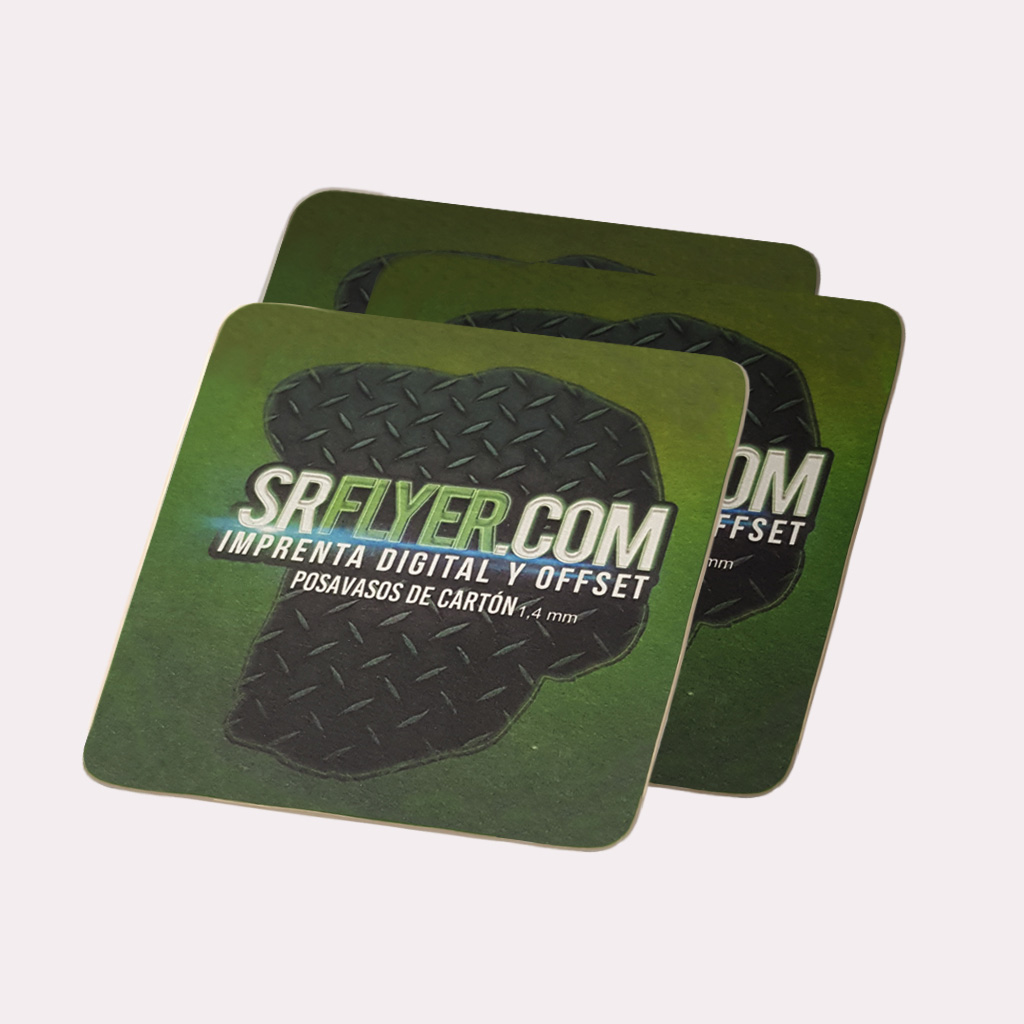 Posavasos de cartón personalizados sr flyer