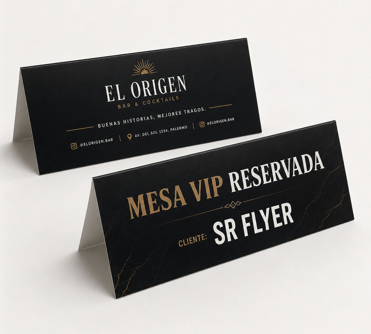 Tarjetones reservado de mesa sr flyer