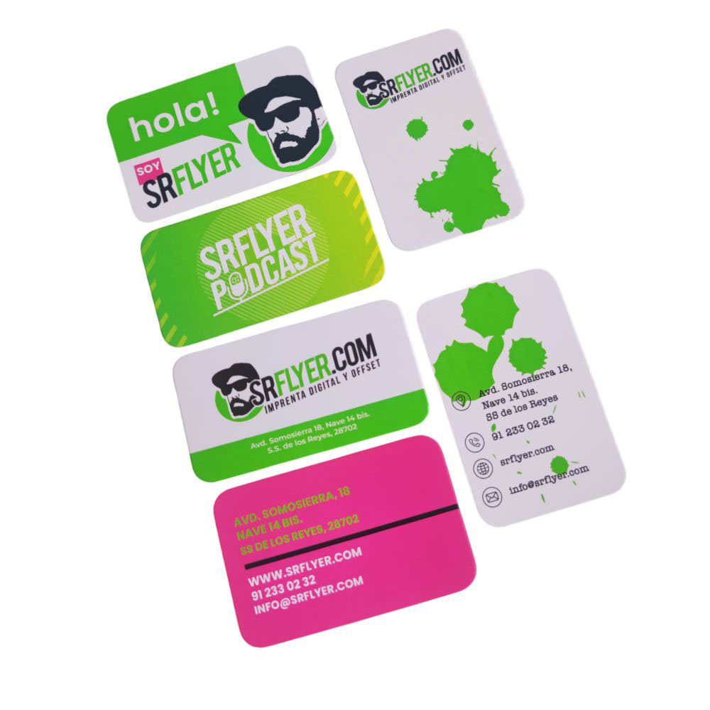 Tarjetas de visita con esquinas redondeadas sr flyer