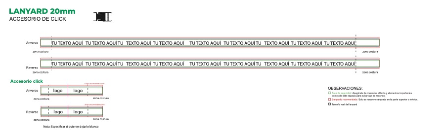Plantilla lanyard click accesorio