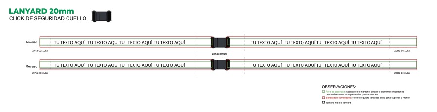 Plantilla lanyard click cuello