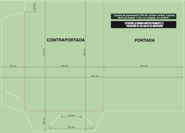 Plantilla Carpeta con solapa A5 - vista previa