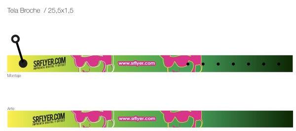 Plantilla pulsera tela con broche SRflyer