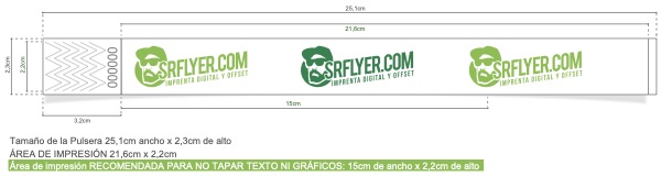 Plantilla pulsera Tyvek 23mm fullprint SRflyer