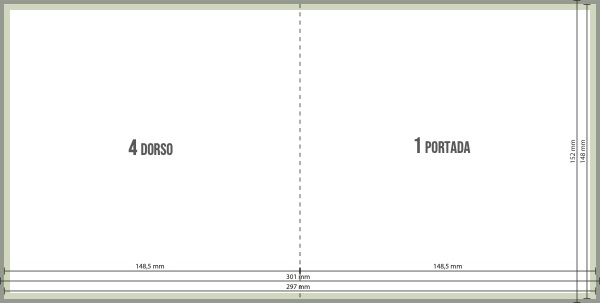 Plantilla díptico cuadrado 148 mm