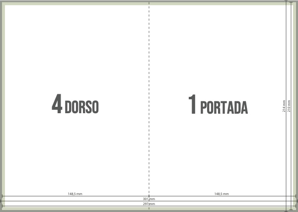 Plantilla díptico A4 cerrado en A5 - 4 caras