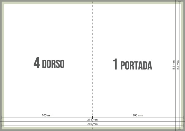 Plantilla díptico A5 cerrado en A6