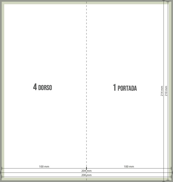 Plantilla díptico doble DIN largo