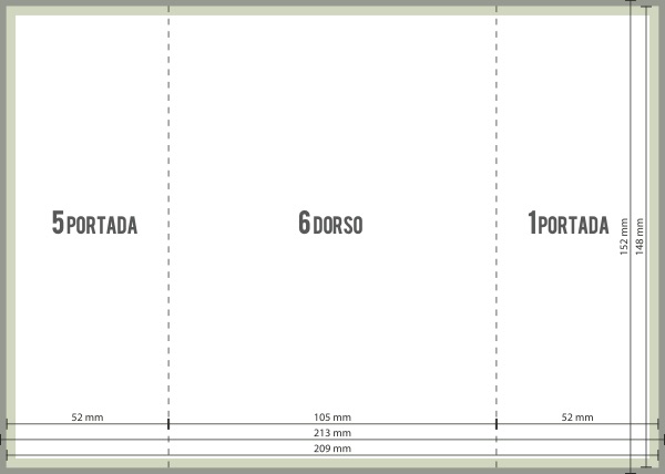 Plantilla tríptico A6 ventana