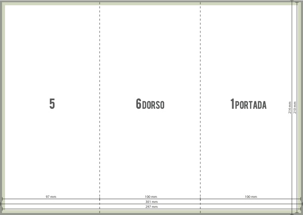 Plantilla tríptico A4 DIN Largo envolvente