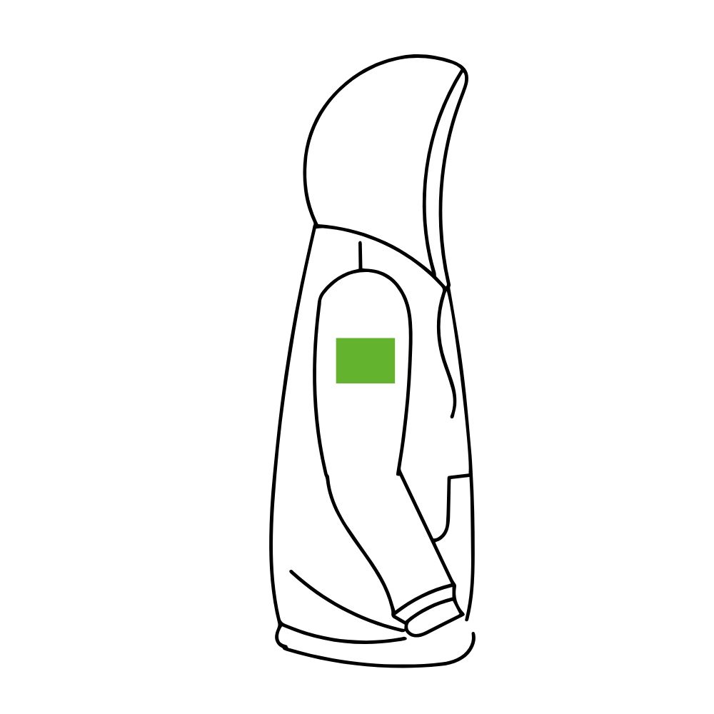 sudaderas con capucha manga derecha