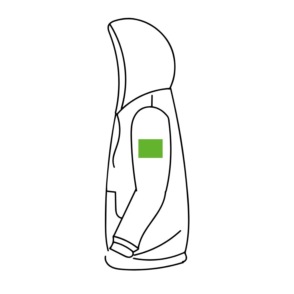 sudadera capucha manga izquierda