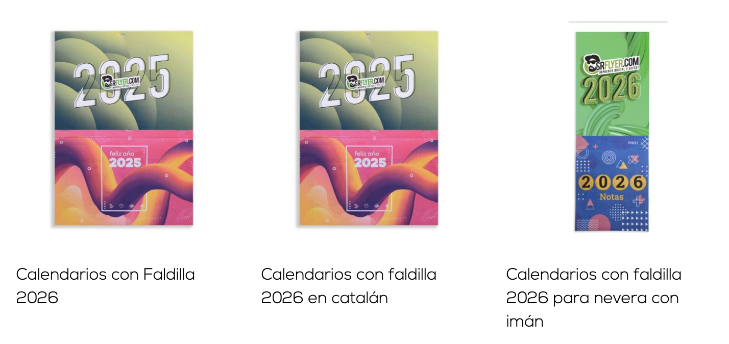 Calendaris amb faldilla 2026 en català